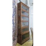 BOOKCASE, early 20th century oak, globe wernicke style, in six sections with glazed doors,