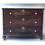 ANGLO INDIAN CHEST, mid 19th century padouk, teak and bone inlaid,