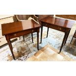 WRITING TABLES, a pair, George III mahogany,