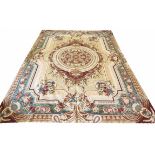 FINE AUBUSSON SAVONNERIE DESIGN CARPET, 350cm x 245cm.