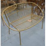 BENCH, Hollywood Regency style, gilt finish, 130cm W.