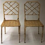 FAUX BAMBOO CHAIRS, a pair,