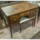 SIDEBOARD, Regency mahogany of compact proportions with three drawers, 93cm x 53cm x 83cm H.