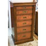 WELLINGTON CHEST, military style with six graduated drawers and locking stiles,