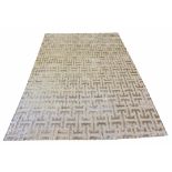 CONTEMPORARY ART DECO DESIGN SILK CARPET, 305cm x 200cm, geometric gold field.