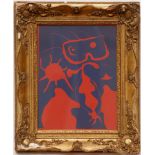 JOAN MIRO 'Femme', linocut, signed in the plate, 23cm x 31cm, framed and glazed.