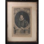 GEORGE VERTUE 'Thomas Sackvill - Earl of Dorset', engraving, 38cm x 25cm, framed.