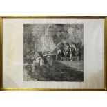ADRIAN BARTLETT 'Dancing Girls', drypoint etching, signed and numbered, 5/75, 74cm x 106cm,