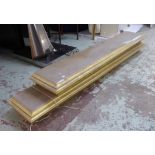 PELMETS, two, Regency style, gilded, one 165cm W x 33cm D, the other 188cm x 33cm D.