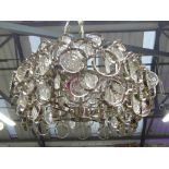 CHANDELIER, 1970's Italian style, with crystal detail, 120cm drop x 45cm diam.