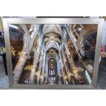 INSIDE THE NOTRE DAME CATHEDRAL, Contemporary School photoprint, framed, 178.5cm x 139cm.