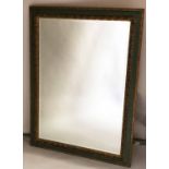 WALL MIRROR, 20th century giltwood and gesso moulded rectangular with duck egg blue frame,