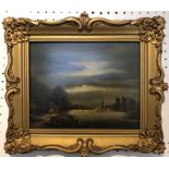 J. BOS (20th Century European) 'Continental Views', oil on paper, signed, 18cm x 24cm, framed.