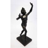 STATUETTE OF A DANCING SATYR, bronze, 33cm x 12cm x 10cm.