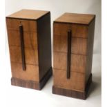 ART DECO BEDSIDE CHESTS, a pair,