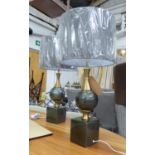 TABLE LAMPS, a pair, Maison Jansen inspired, with shades, 72cm H.