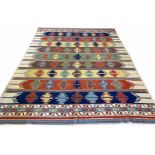 TURKISH KILIM, 360cm x 275cm, geometric polychrome field.