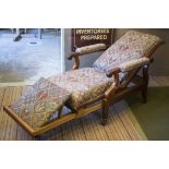 RECLINING ARMCHAIR, George IV mahogany, circa 1825, with sliding seat,