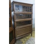 GLOBE WERNICKE SECRETAIRE BOOKCASE, early 20th century oak,