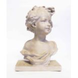 BUST OF A CHILD, 30cm x 20cm x 15cm.