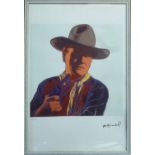 ANDY WARHOL 'John Wayne', lithograph, from Leo Castelli gallery, stamped on reverse, edited by G.