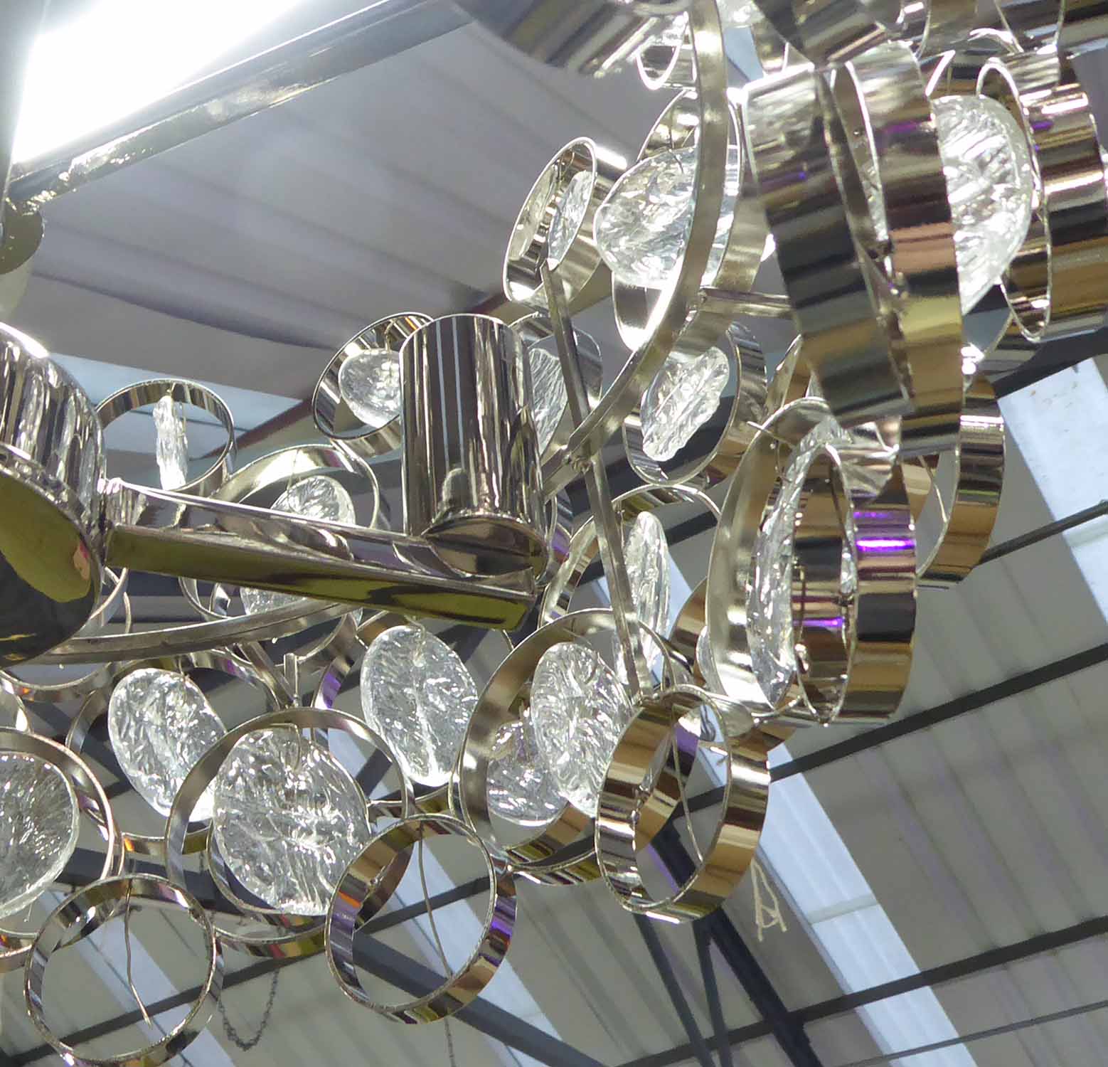 CHANDELIER, 1970's Italian style, with crystal detail, 120cm drop x 45cm diam. - Image 2 of 3