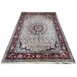 SILK TABRIZ DESIGN CARPET, 280cm x 187cm,