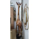 GIRAFFE, wooden 178cm H.