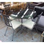 DINING TABLE, vintage 20th century with a circular glass top,