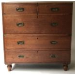 CAMPAIGN CHEST BY 'ARMY & NAVY', 19th century, teak and brass bound,