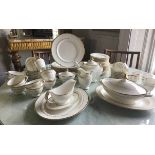 DINNER SERVICE, English fine bone China Royal Doulton 'Covington', twelve place, seven piece,