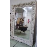 MIRROR, large with a painted frame with grape detail in the Victorian style, 128cm x 188cm H.