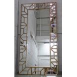 WALL MIRROR, Hollywood Regency style, 158cm x 80cm.