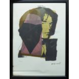 ANDY WARHOL 'Mick Jagger', lithograph, from Leo Castelli gallery, stamped on reverse, edited by G.