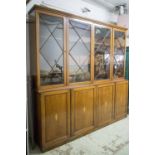 LIBRARY BOOKCASE, 19th century mahogany with inlaid detail,