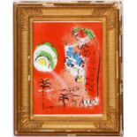 MARC CHAGALL 'Bay of Angels', 1960, lithograph, printed by Mourlot, 33cm x 25cm, framed and glazed.