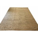 NATURAL HAND WOVEN JUTE CARPET, 365cm x 275cm.