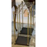 UMBRELLA STANDS, a pair, Victorian style brass, 61cm H.