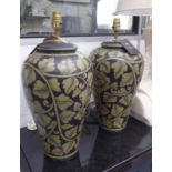 THE LAMP WORKSHOP TABLE LAMPS, a pair, floral design, 50cm H.