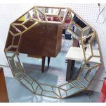WALL MIRROR, multi faceted frame, with gilt accents, 160cm diam.