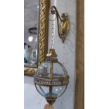 WALL HANGING CANDLE LANTERNS, a pair, Regency style.