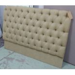 HEADBOARD, in a buttoned natural fabric, 152cm x 106cm H.