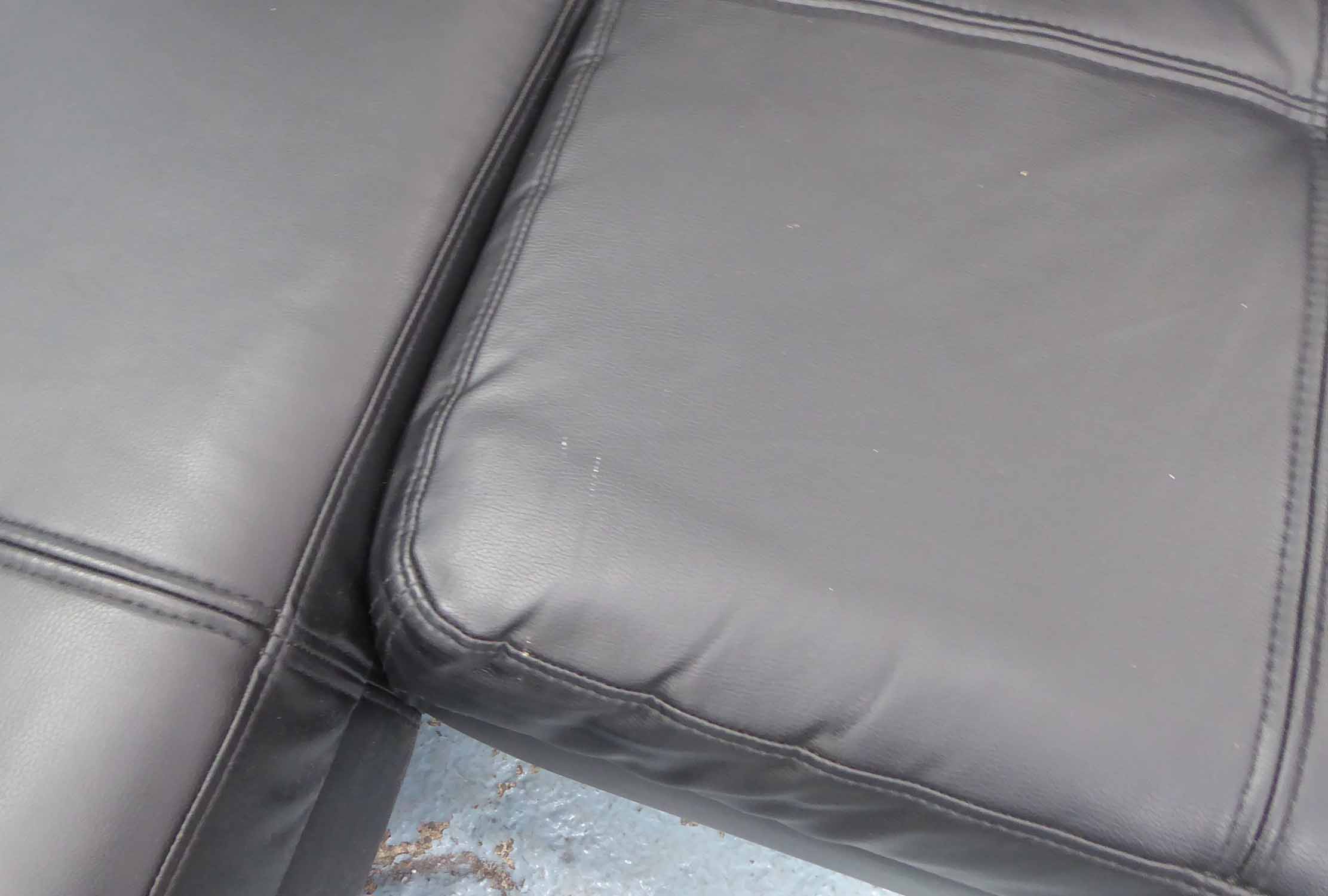 CORNER SOFA, contemporary design, black upholstered finish, 400cm at Longest x 62cm H. - Image 3 of 4
