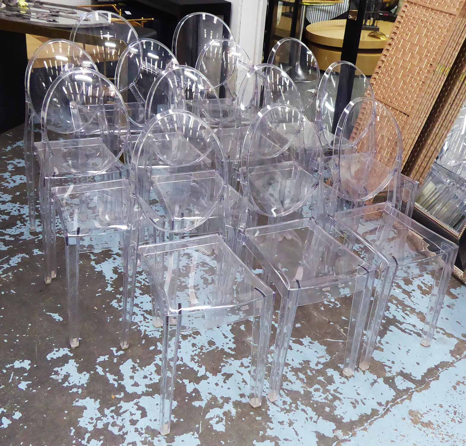 KARTELL VICTORIA AND LOUIS GHOST CHAIRS, a set of thirteen, by Philippe Starck,