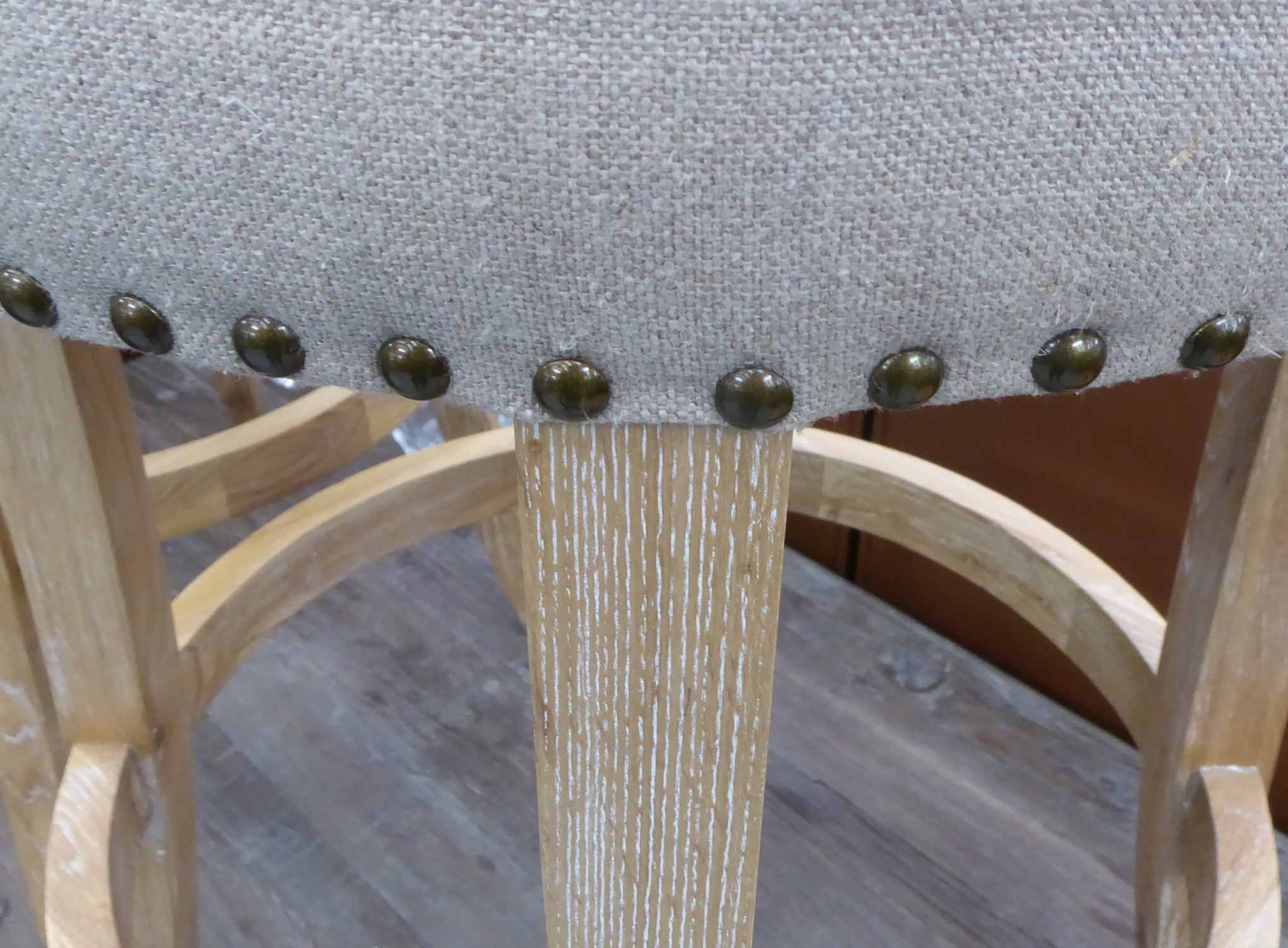 BAR STOOLS, a pair, in the contemporary country house style, buttoned back finish. - Image 2 of 2