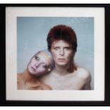 BOWIE AND TWIGGY, photograph outtake from the album 'Pin lips' cover, 1872, 35cm x 35cm,
