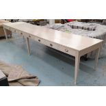 FARMHOUSE DINING TABLE, of substantial proportions, limed finish,