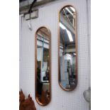 WALL MIRRORS, a set of three, 1970's Italian style, 58cm w.