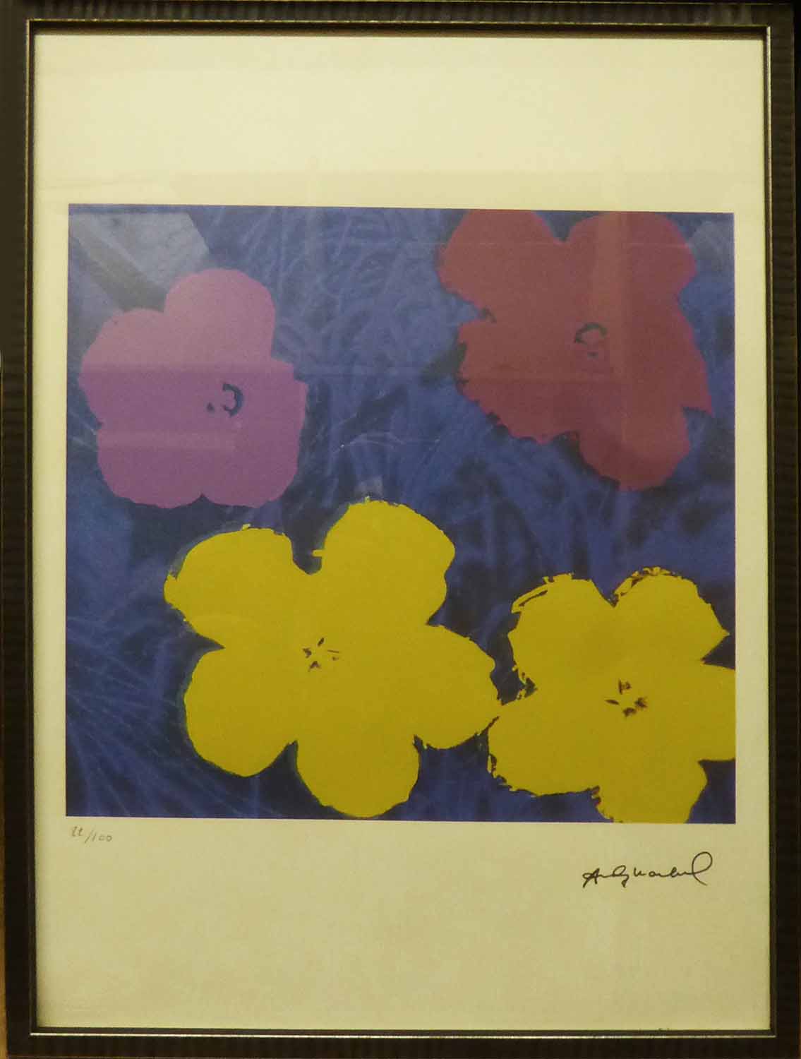 ANDY WARHOL 'Flowers', lithograph, from Leo Castelli gallery, stamped on reverse, edited by G.
