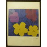 ANDY WARHOL 'Flowers', lithograph, from Leo Castelli gallery, stamped on reverse, edited by G.